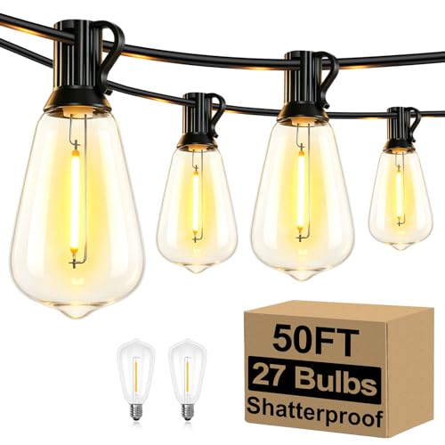 50FT Outdoor String Lights 27 Bulbs