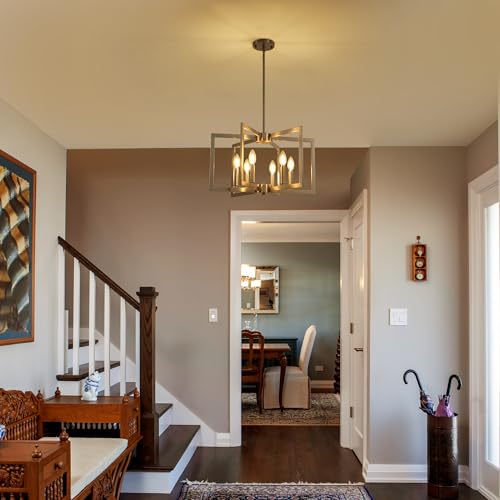 6 Light Modern Farmhouse Brushed Nickel Chandelier