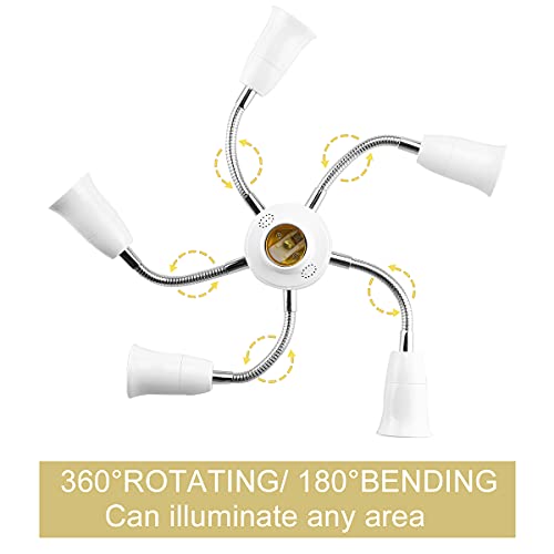 6 in 1 E26 E27 Light Socket Splitter