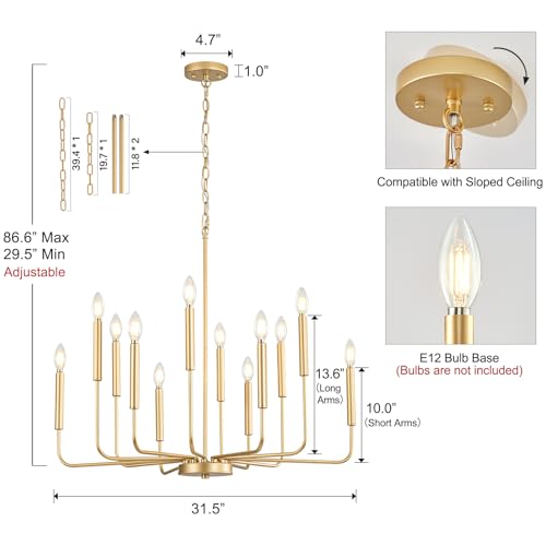 Modern Gold Chandelier for Dining Room