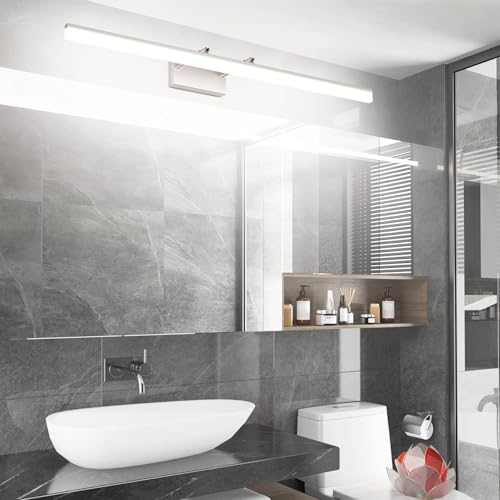 40 inch Modern Brushed Nickel Vanity Light Adjustable LED Bathroom Light Fixtures Over Mirror Rotatable Vanity Lighting 5500K