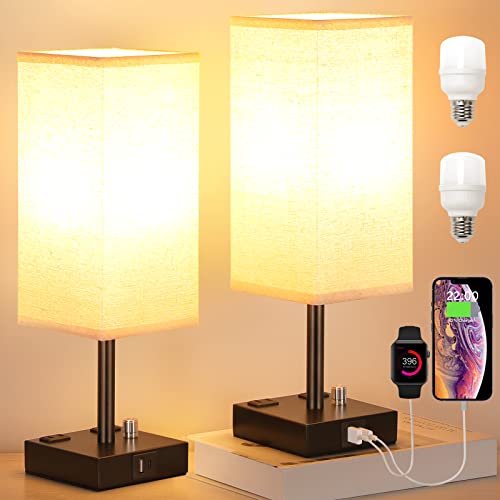 Bedside Table Lamps Set of 2 for Bedroom (2 Count)