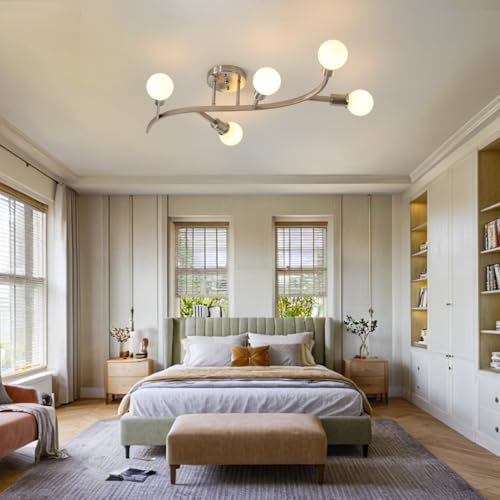 Modern Brushed Nickel Light Fixture Ceiling 5