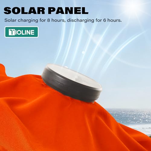 9' Patio Umbrella with solar lights umbrella outdoor patio Orange