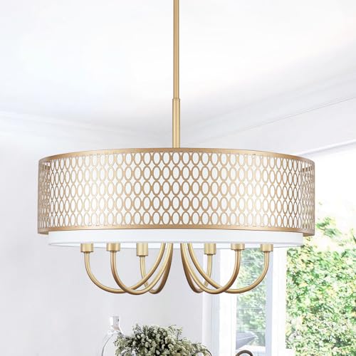 21.65" Large Durm Chandeliers for Dining Room Modern Gold Chandelier
