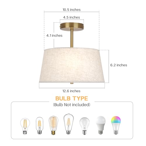 Cone Shaped Semi Flush Mount Modern Ceiling Light Fixture (3 Count)