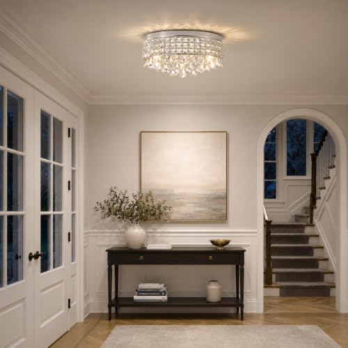 Chrome Crystal Flush Ceiling Light (Radiant Chrome)