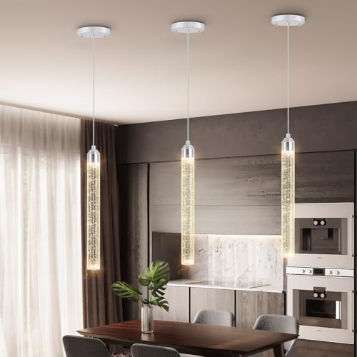 1 Light Modern Crystal Pendant Lighting LED Dimmable Pendant Light Kitchen Island Dining Room