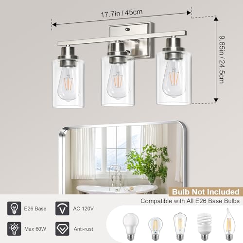 3 Light Bathroom Light Fixtures