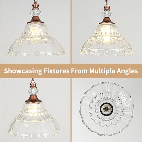 1 Piece Vintage Chandelier in Antique Red Bronze Finish with Flower (1-Light / Antique Red Bronze and Chain Style)
