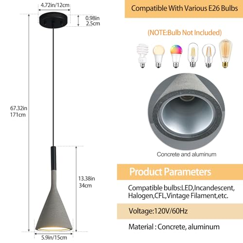 Farmhouse Black Pendant Light Fixtures 1 (2 Count)