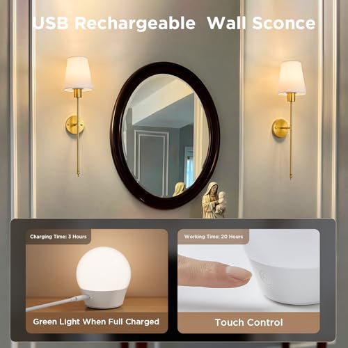 Battery Operated Wall Sconces Set of Two (2 Count)