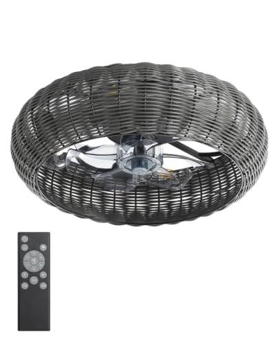 Low Profile Ceiling Fan with Light (Grey / Medium)