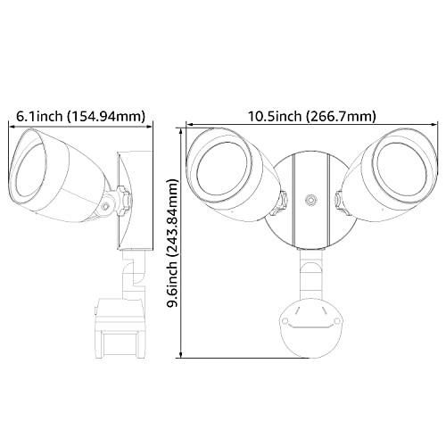 LED Security Light Outdoor Motion Sensor Dusk to Dawn 5000K White