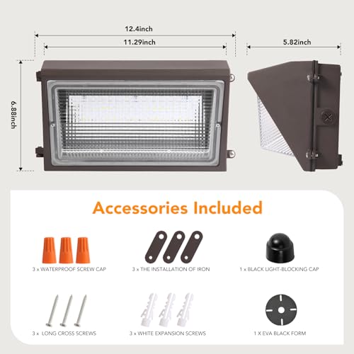 100W LED Wall Pack Light Dusk to Dawn (2 Count)