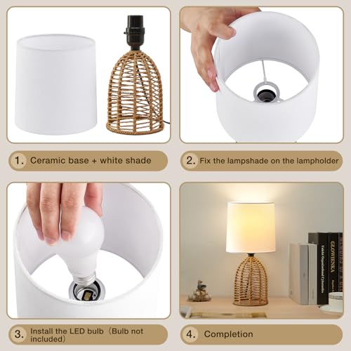 Rattan Lamp Boho Lamps Set of 2 (2 Count)