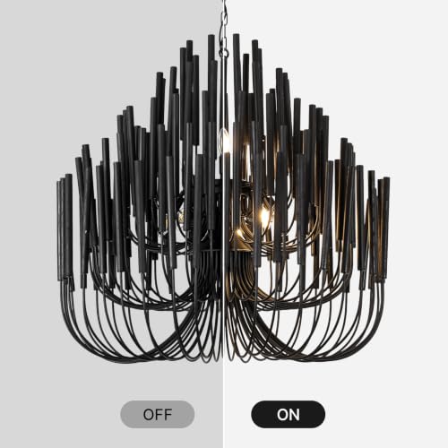 Black Wood Chandelier