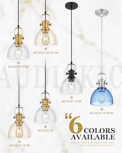 7.5" Brushed Gold Pendant Lights Kitchen Island