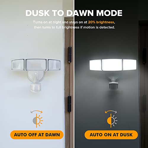 2 Pack 72W 7500LM LED Security Lights Motion Sensor Light Outdoor