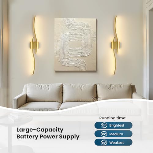 Gold Battery Operated Wall Sconces (2 Count)