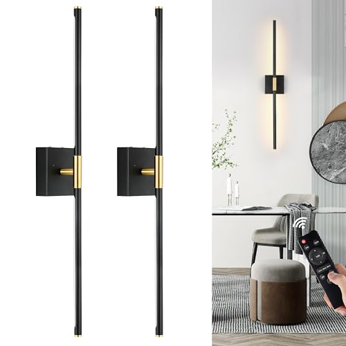Black Gold Battery Operated Wall Sconce (2 Count)