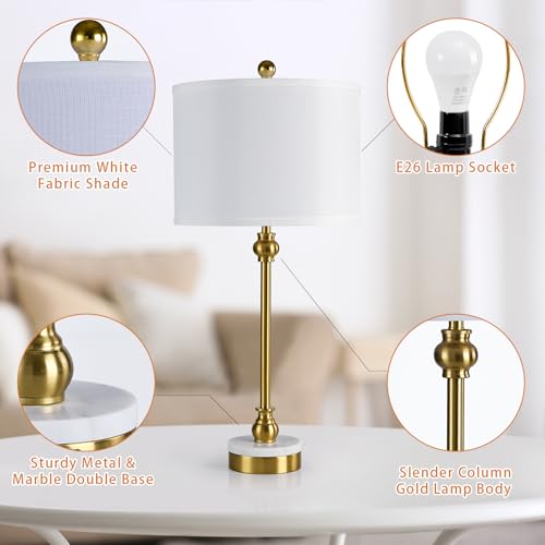 Brass Gold Buffet Table Lamps Set of 2 for Living Room (2 Count)