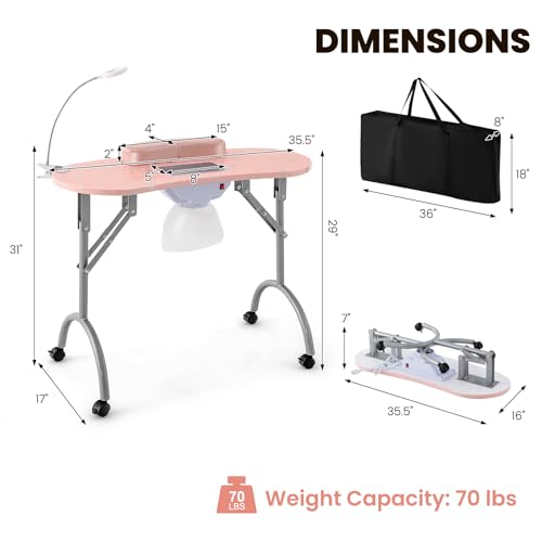 Nail Tech Table Vented Manicure Table w