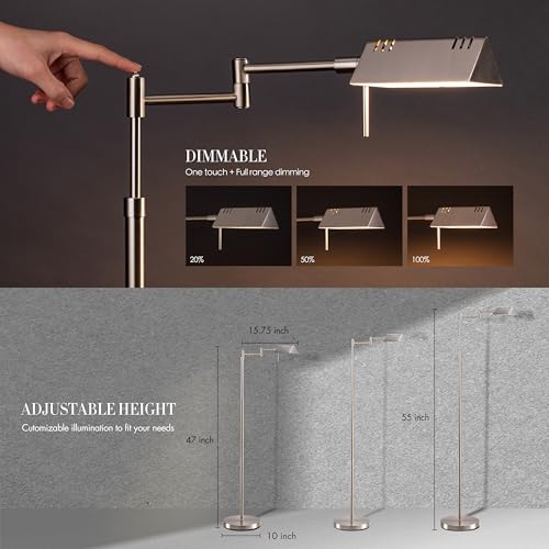 Brook Adjustable Dimmable LED Pharmacy Floor Lamp