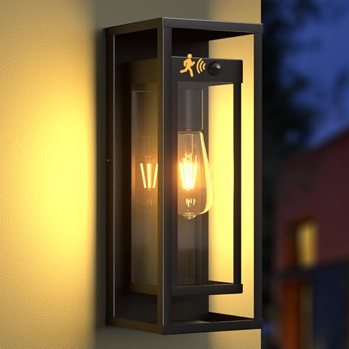 15in Motion Sensor Outdoor Wall Sconce Exterior Lighting Fixture