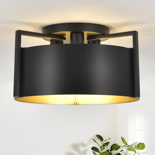 Black Semi Flush Mount Ceiling Light