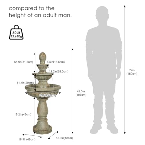 42.5" Water Fountain Outdoor
