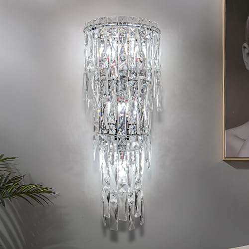 Wall Sconces Modern Crystal Wall light Fixtures Indoor Luxury Chrome Wall Lamp