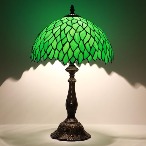 Tiffany Table Lamp Stained Glass Bedside Reading Light W12H19 inch