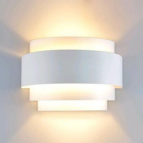 Modern Wall Sconce Set of 2 Indoor Wall Light Fixture Half Moon Metal Wall Lamp White for Stair Hallway Home Theatre Bedroom (2 Count)