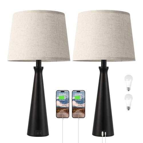 Modern Touch Lamps for Nightstand (2 Count)
