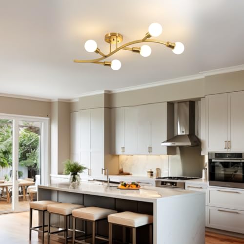 Gold Modern Sputnik Ceiling Light Fixture 5
