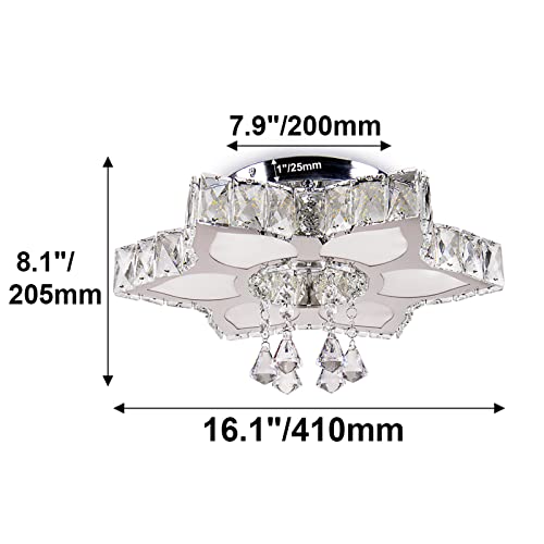 16.1" Flower Crystal Flush Mount Ceiling Light