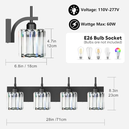 Black Vanity Light (Black / 4-Light)