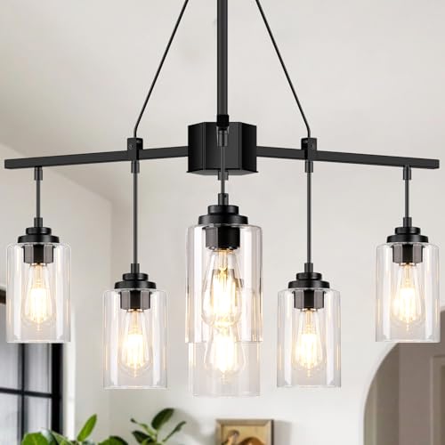 6 Light Black Chandelier