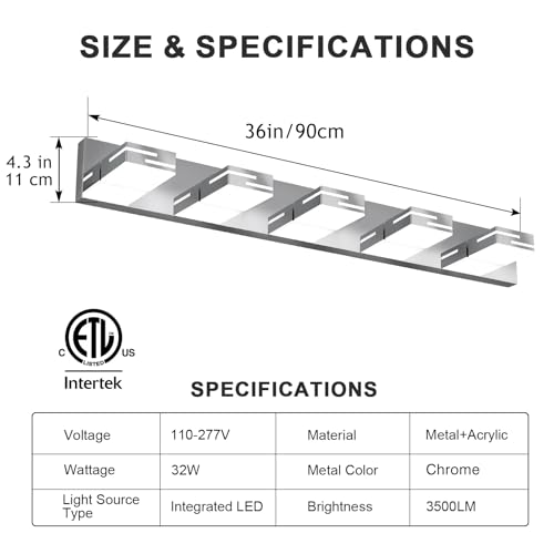 LED Modern Bathroom Vanity Light Fixtures (5 Count)