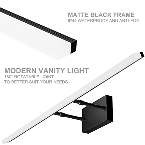 Modern LED Vanity Light Adjustable Bathroom Light Fixtures Over Mirror Rotatable Vanity Lighting 5500K 40 inch Black