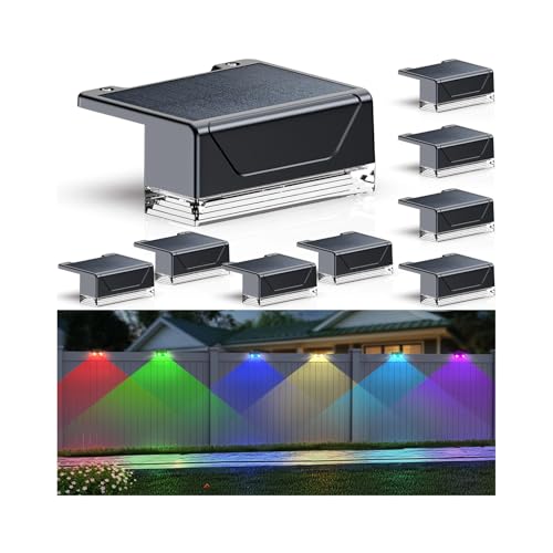 8PK Solar Fence Lights Outdoor (8 Count)