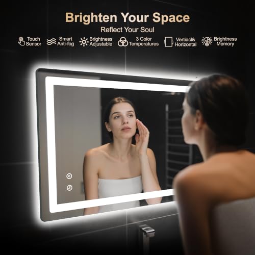 24x40 LED Bathroom Vanity Mirror with Lights