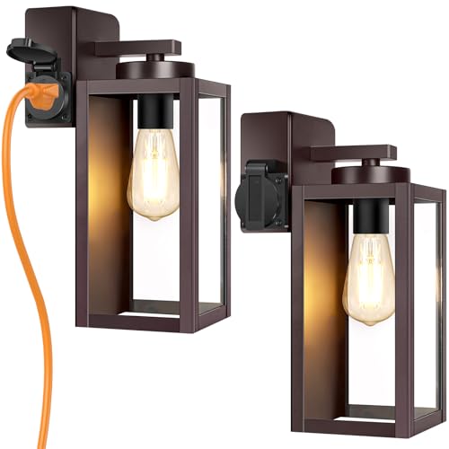 Porch Lights with Outlet (2 Count)