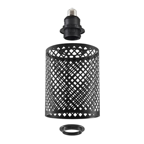 E26 to E26 Edison Light Fixture Vintage Black Metal Cage Light for Wall Sconce Pendant Floor Lamp & Ceiling Light Fixture