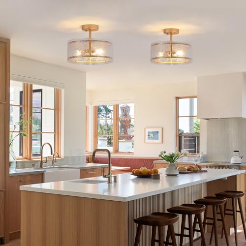 Gold Semi Flush Mount Ceiling Light
