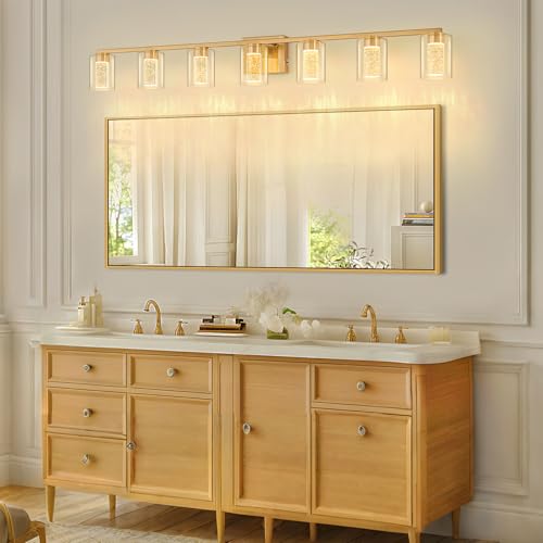 7 Light Gold Vanity Light with 3 Color Modes