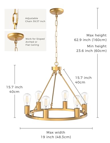 Wagon Wheel Chandelier (6 Count)