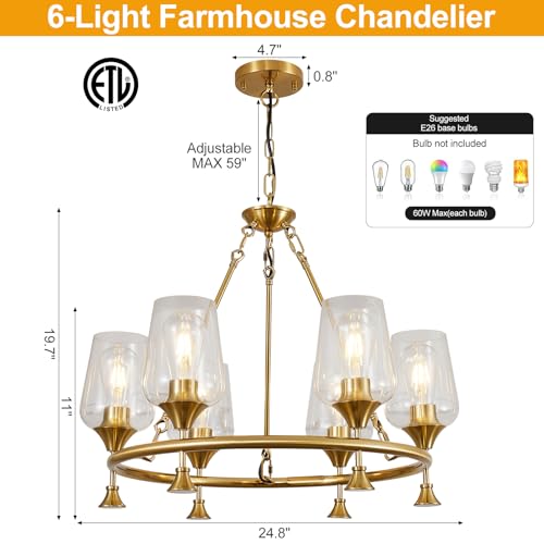 25" Modern Gold Chandelier for Dining Room