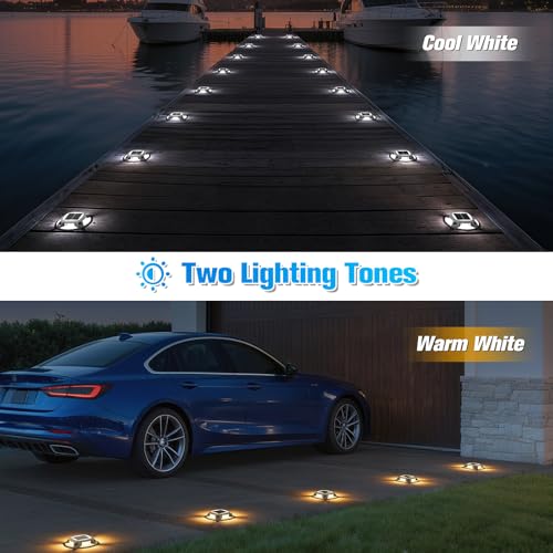 Solar Driveway Lights Dock Deck Lights 16 Pack (16 Count)